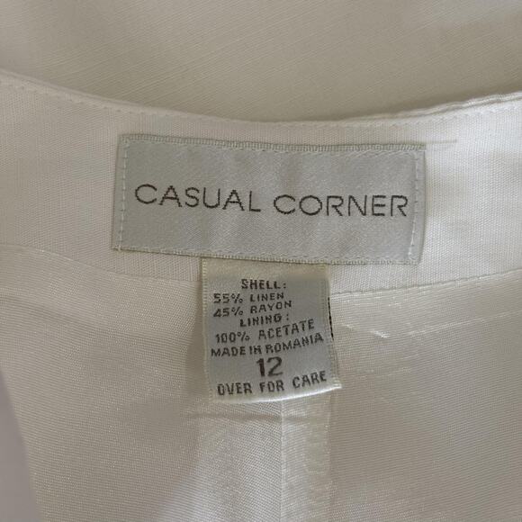 Vintage Casual Corner Linen Pants Sz 12 Lined Quiet Luxury Minimalist Nautical** - Picture 10 of 12